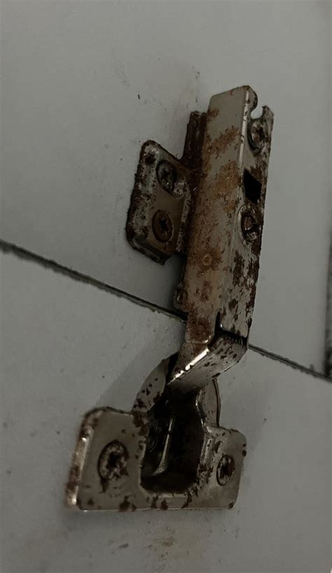 rusty metal cabinet hinges